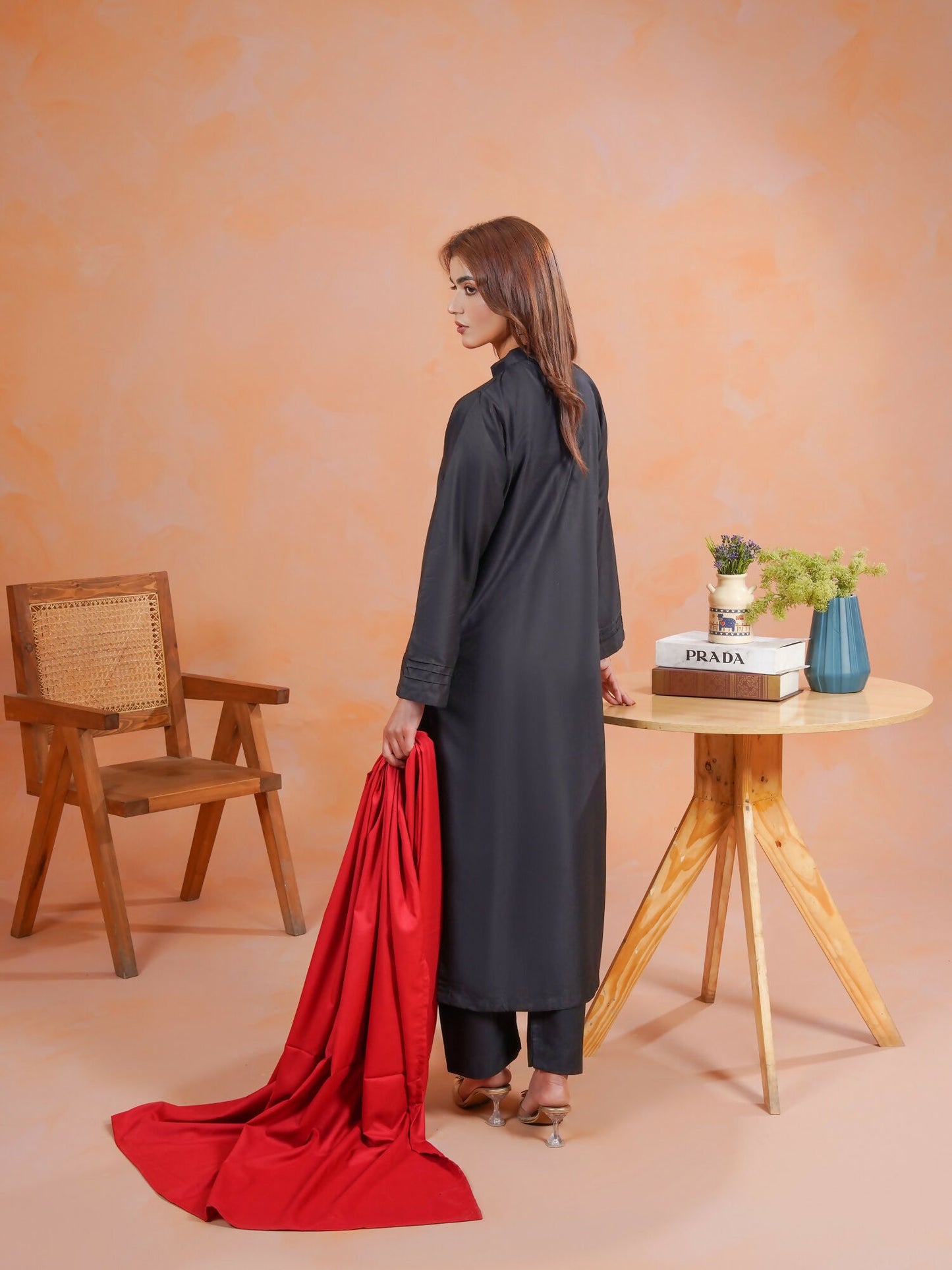 Tawakal Closet Dhanak Embroidered Stitched 3-Piece Suit-Daneen