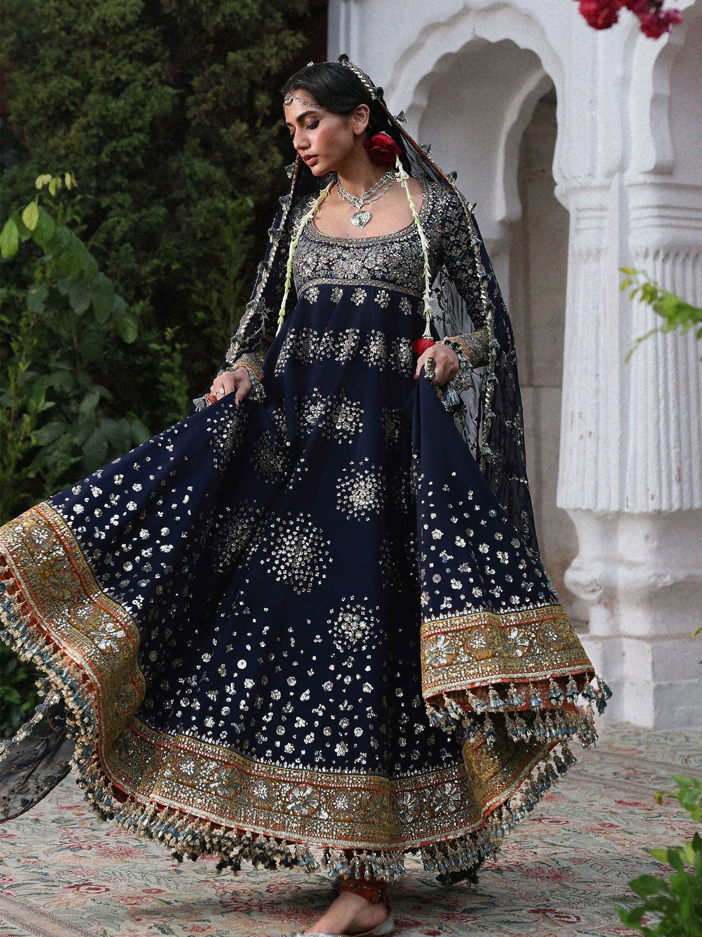 Hussain Rehar Festive Unstitched'26 Korean Raw Silk Embroidered 3-Piece Suit-Nain Tara