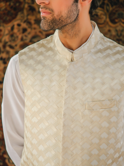 Gem Garments The Sartorial Edit Raw Silk Embroidered Waistcoat-Jahan