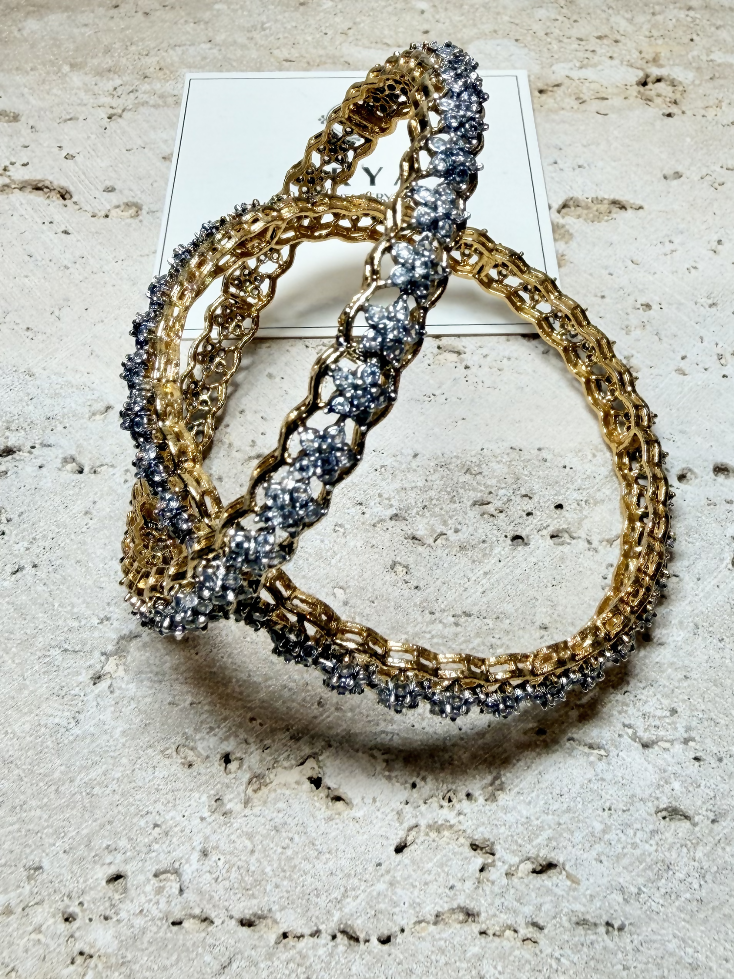 Orya Jewellery Pair White Zircon Bangles