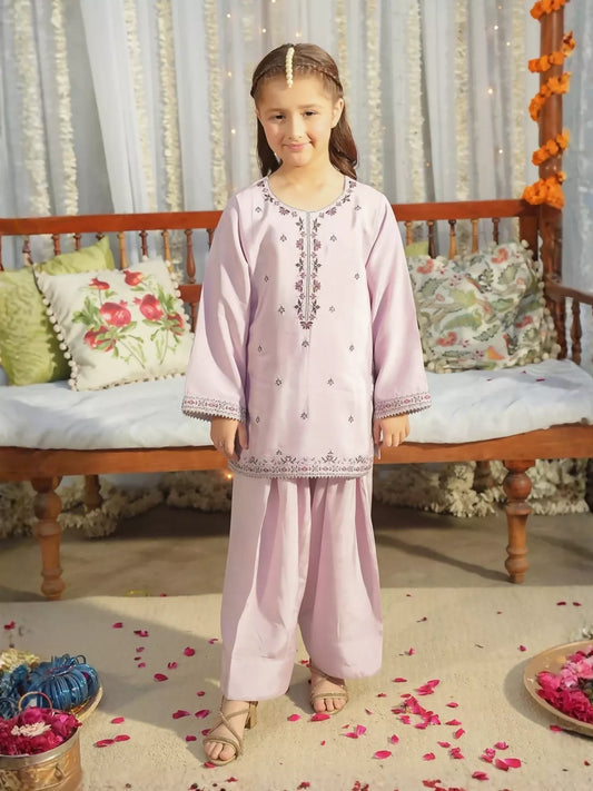 Panache Apparel Noore Eid Edit Sheesha Silk Embroidered Stitched Suit-Lira