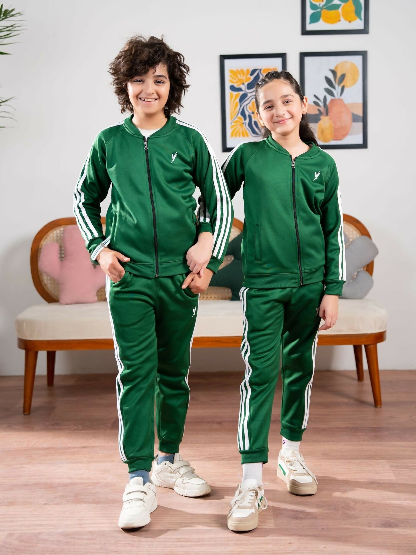 Green Velvour Winter Tracksuit-#VWT36-A