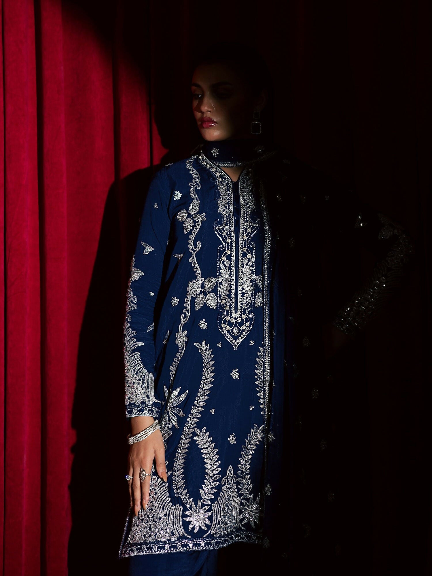 Allure By IH Luxury Pret Raw Silk Embellished Stitched 3-Piece Suit-Gul