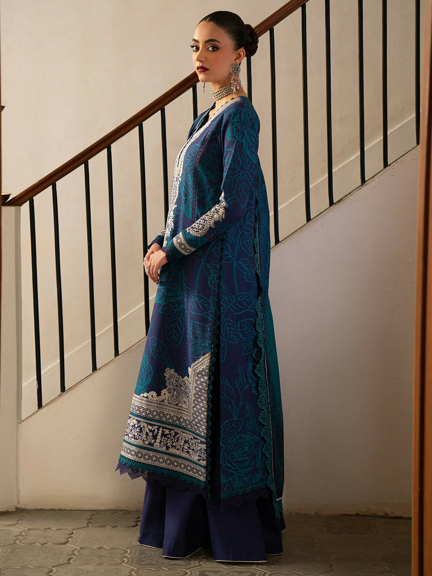 Binilyas Gulrukh Khaddar Embroidered Unstitched 3-Piece Suit-65-A