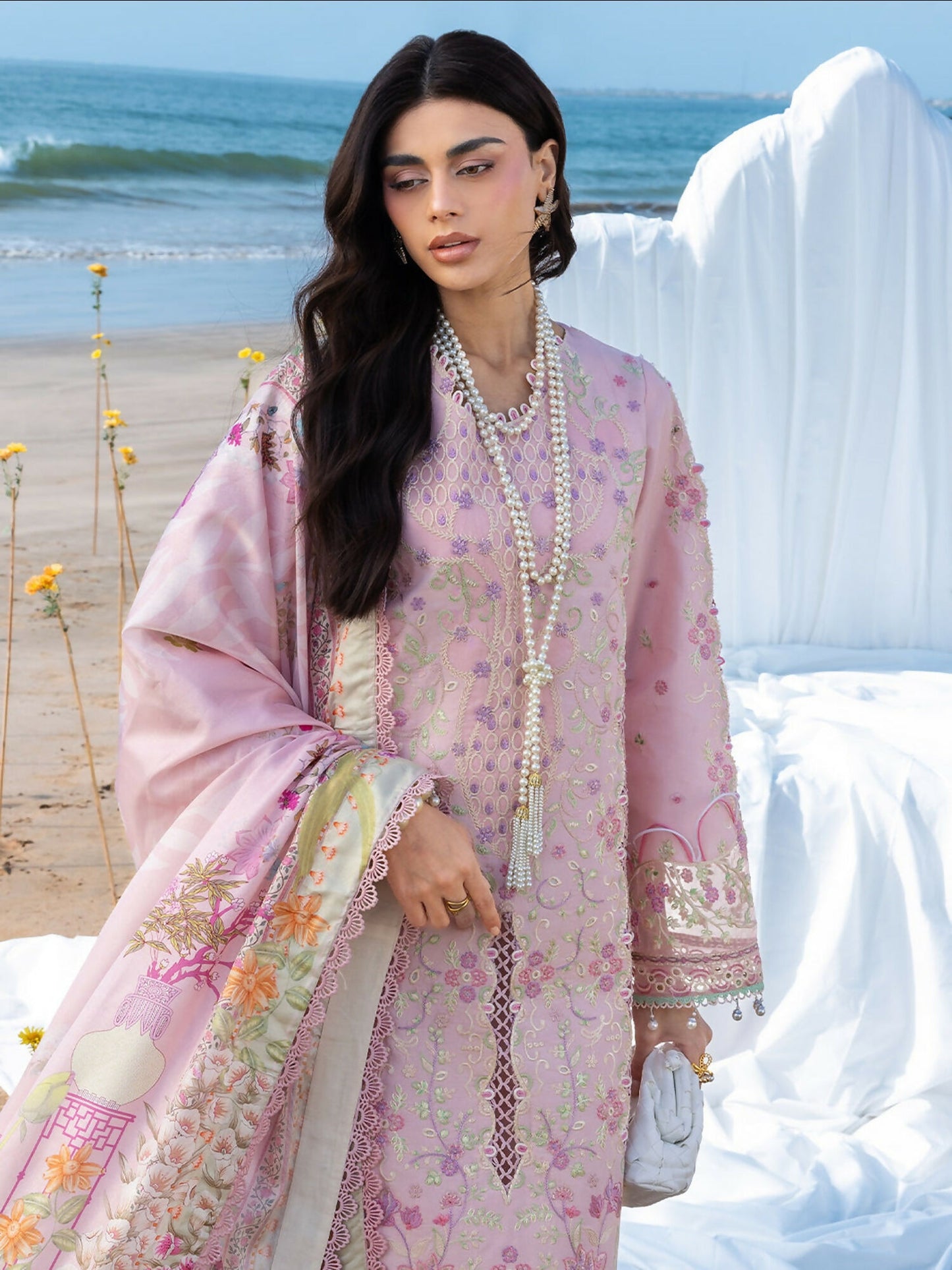 Mahnur Sirene Luxury Lawn'26 Embroidered Unstitched 3-Piece Suit-S-12