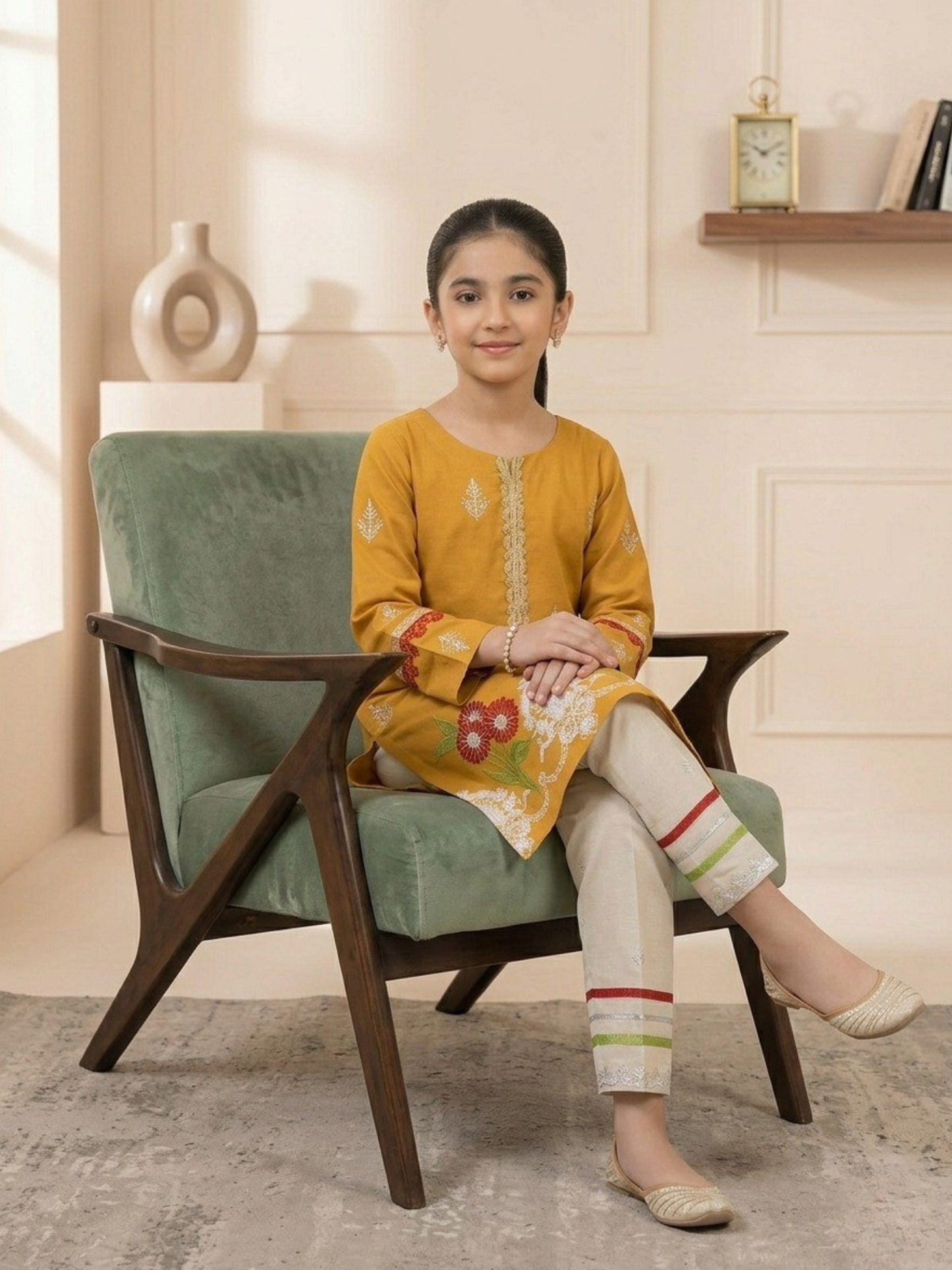 Yellow Bin Shaukat Pima Lawn Embroidered Stitched 2-Piece Suit