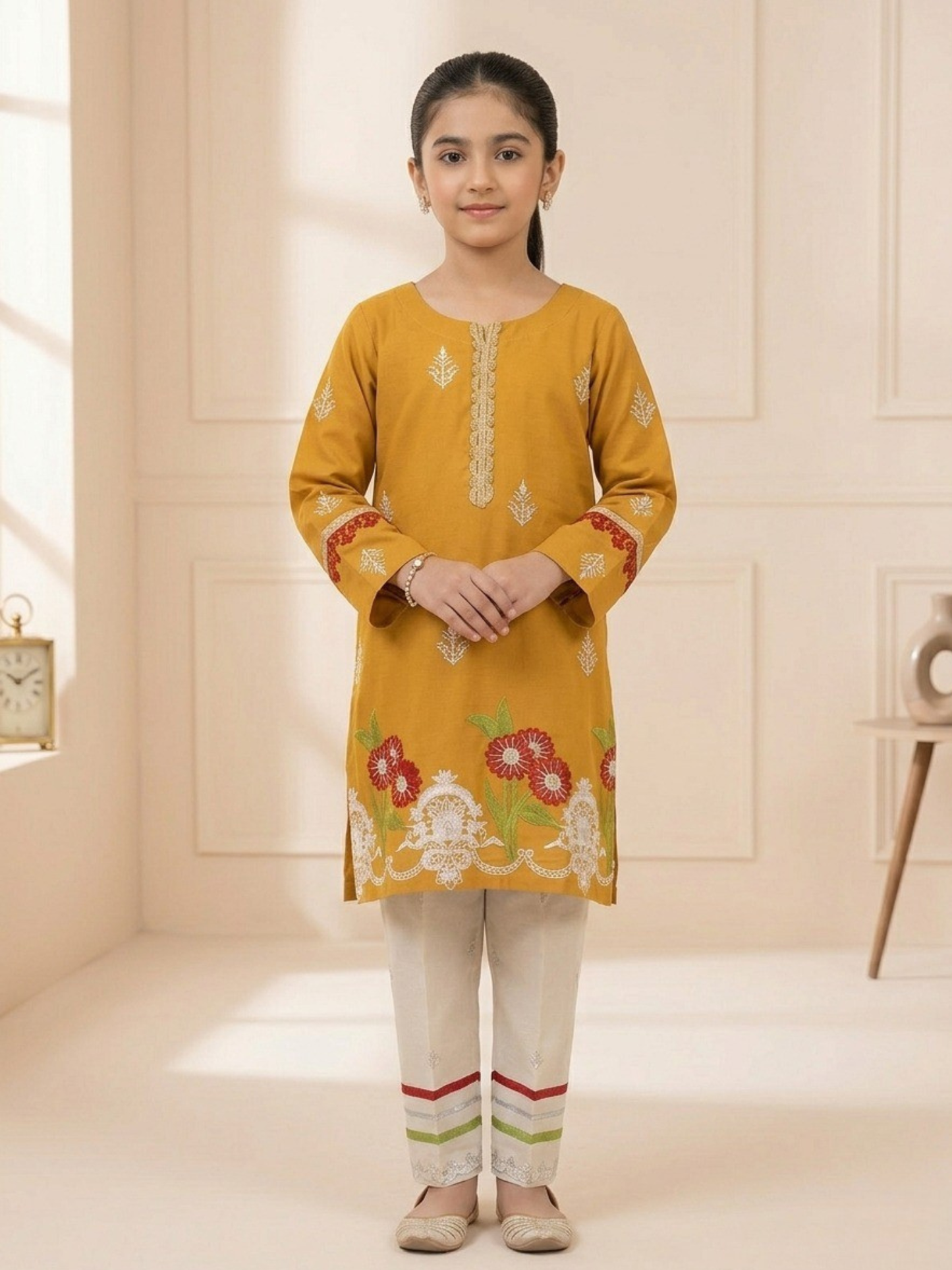 Yellow Bin Shaukat Pima Lawn Embroidered Stitched 2-Piece Suit