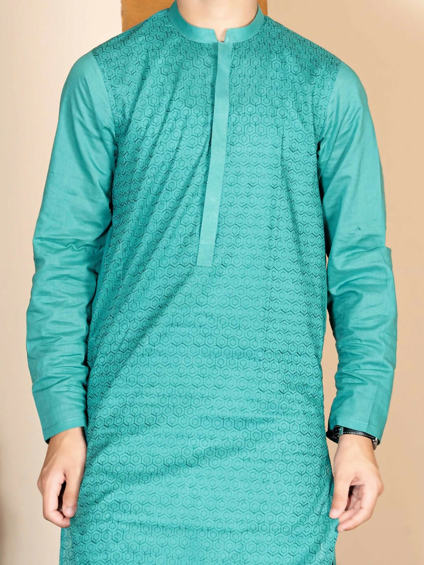 Velvour Boys Cotton Embroidered Stitched Kurta-VB157
