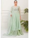 Allure By IH Lehr Chiffon Embroidered Lehenga-Matcha