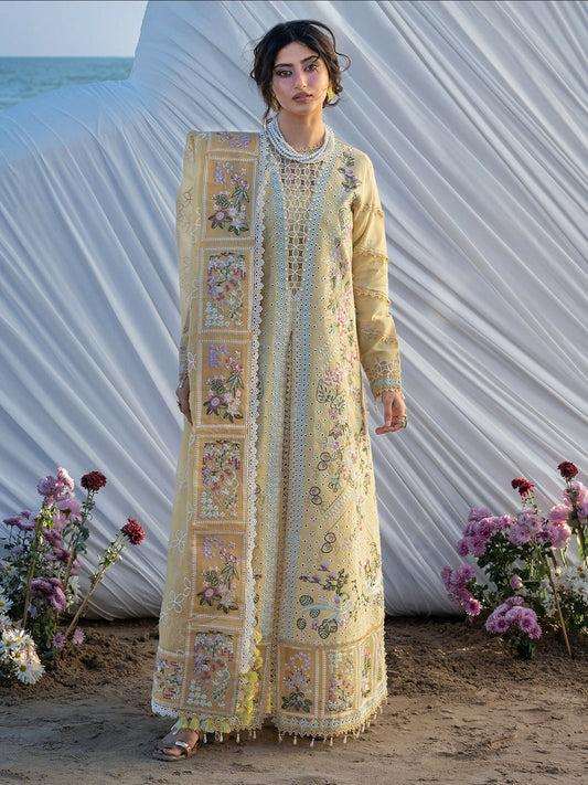 Mahnur Sirene Luxury Lawn'26 Embroidered Stitched 3-Piece Suit-S-02