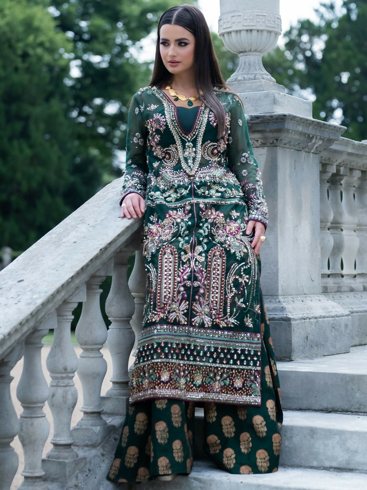 Shiza Hassan Lillian Wedding Formals Net Embellished Stitched 3-Piece Suit-Regalia