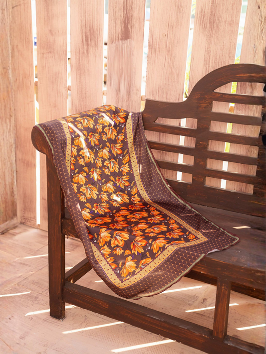 Panache Apparel Winter Core Silk Printed Scarf-Flurry