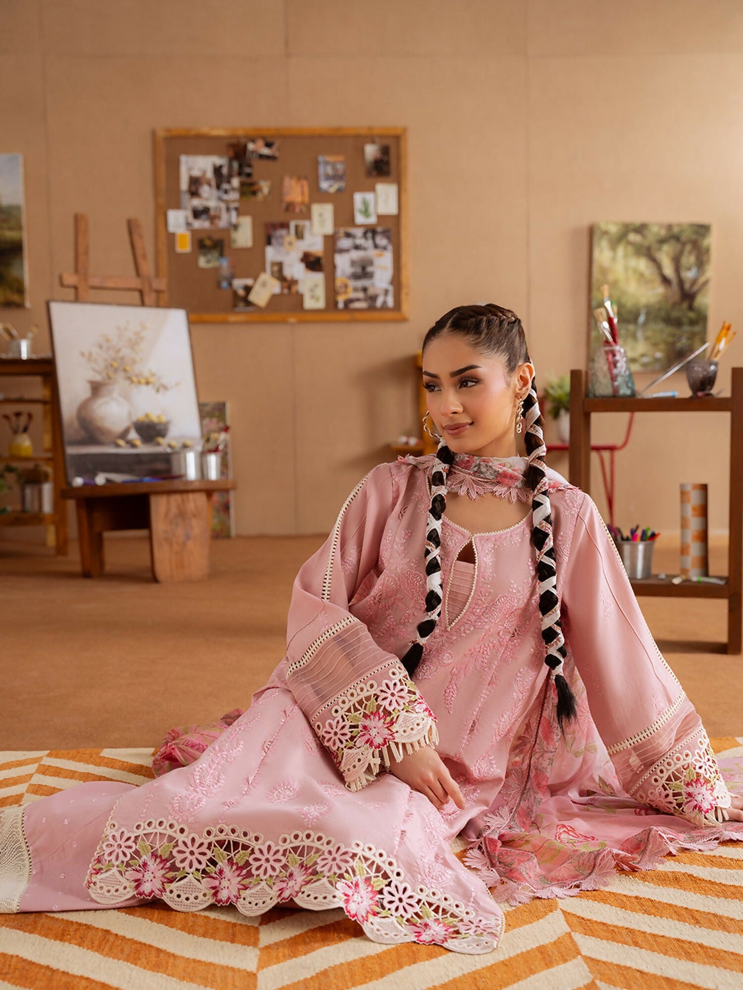 Joolie By Saira Rizwan Lawn Embroidered Unstitched 3-Piece Suit-Leyla-B-SRL25-04