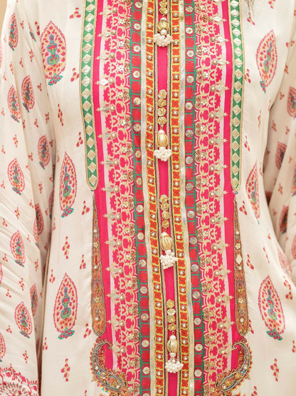 Shiza Hassan Miha Luxury Pret Satin Silk Printed 2-Piece Suit-Blossom