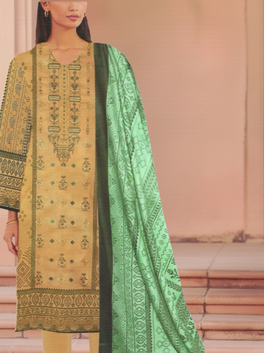 Bin Rehman Lawn Embroidered Unstitched 3-Piece Suit-D-122