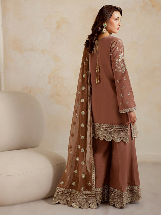 Allure By IH Luxury Pret Raw Silk Embellished Stitched 3-Piece Suit-Naghma