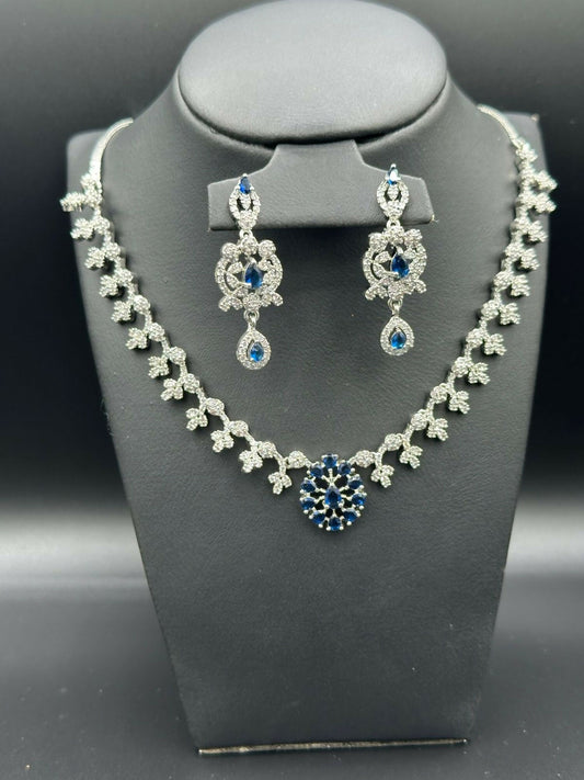 H&A Jewellery One Carat Silver Rhodium Plated Jewellery Set