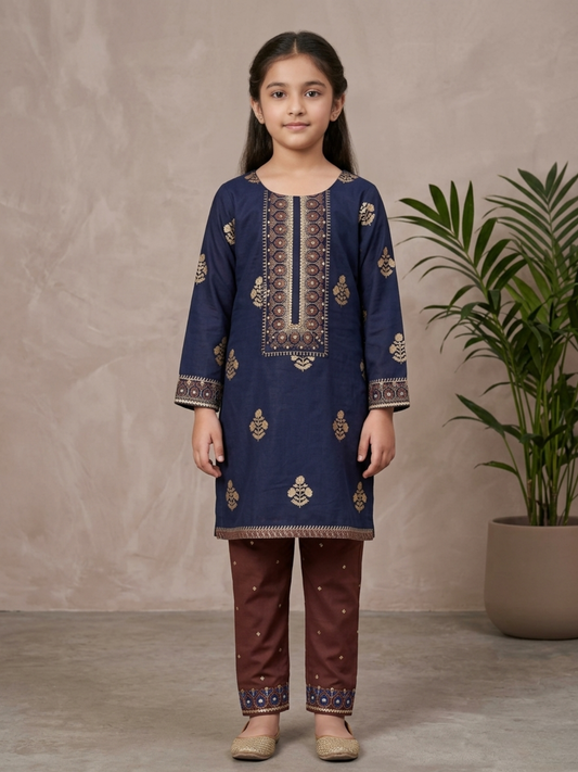 Blue Bin Shaukat Pima Lawn Embroidered Stitched 2-Piece Suit