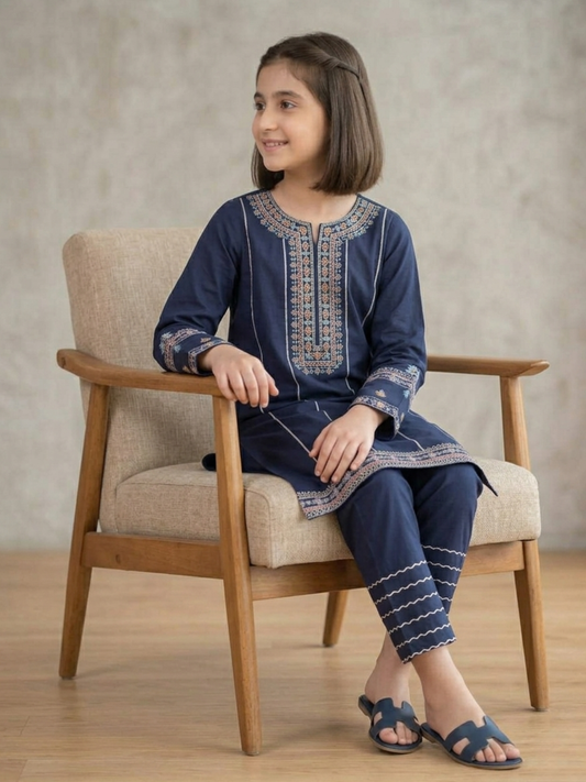 Blue Bin Shaukat Pima Lawn Embroidered Stitched 2-Piece Suit