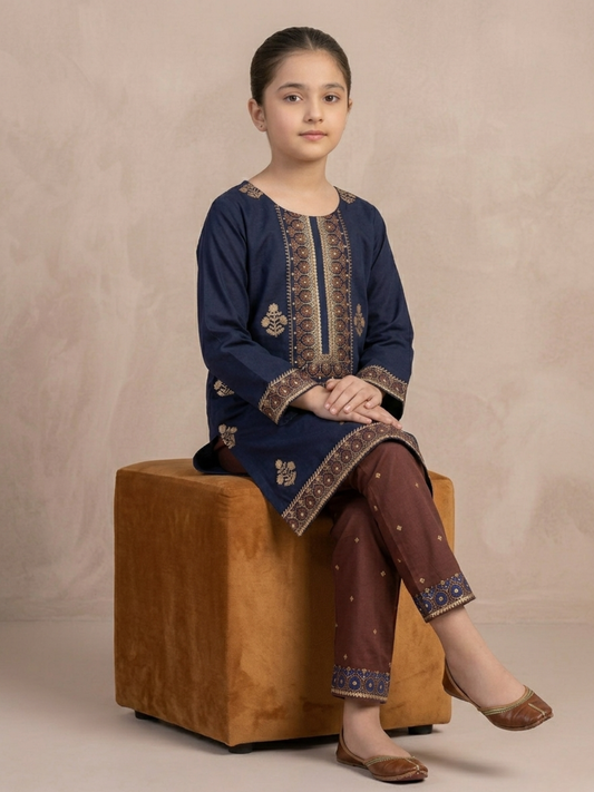 Blue Bin Shaukat Pima Lawn Embroidered Stitched 2-Piece Suit