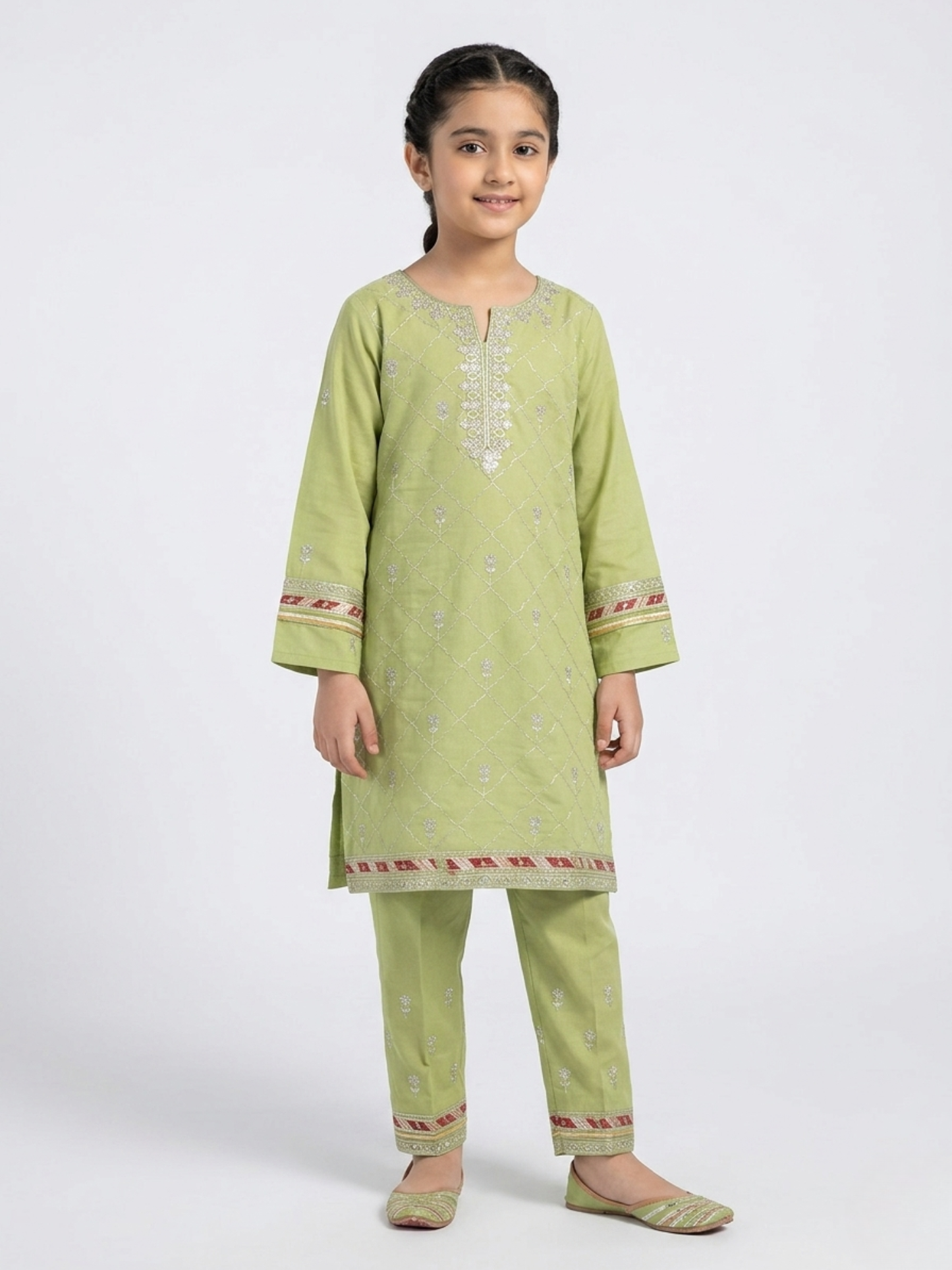 Mint Green Bin Shaukat Pima Lawn Embroidered Stitched 2-Piece Suit
