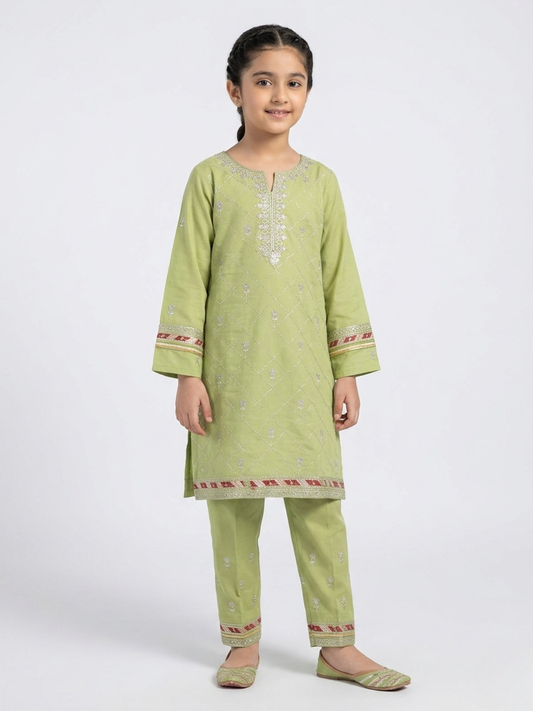 Mint Green Bin Shaukat Pima Lawn Embroidered Stitched 2-Piece Suit