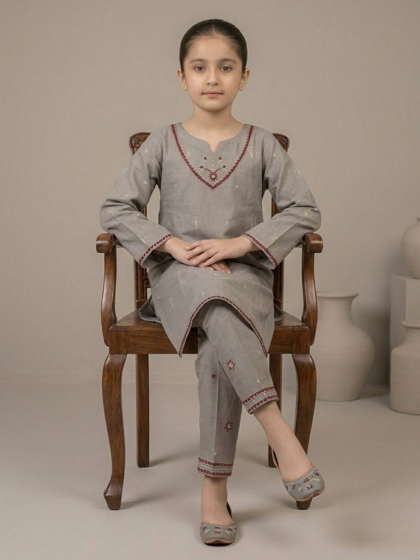 Grey Bin Shaukat Pima Lawn Embroidered Stitched 2-Piece Suit