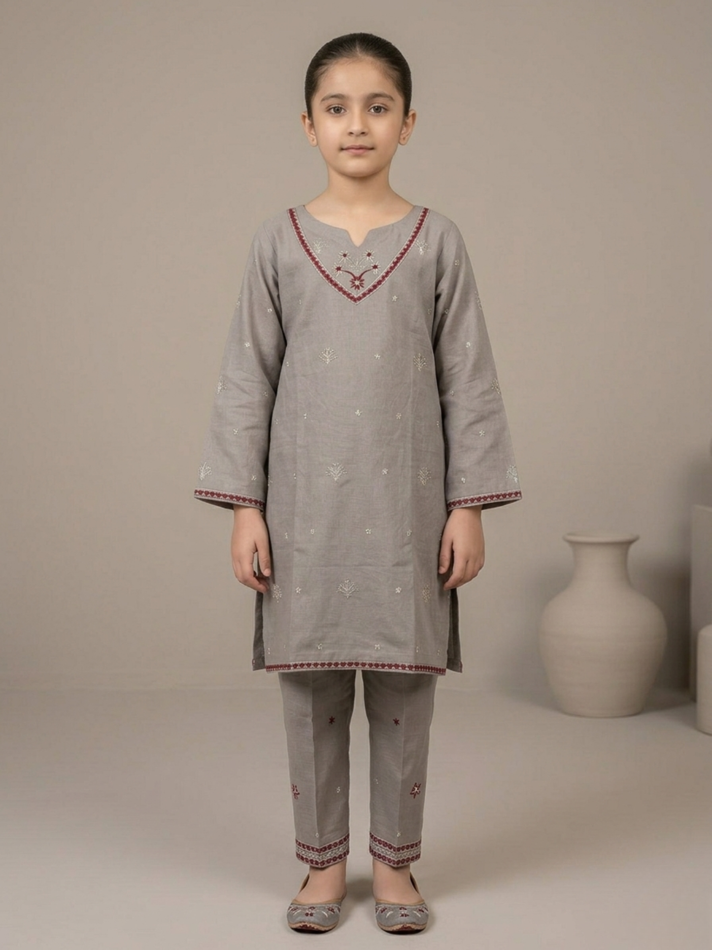 Grey Bin Shaukat Pima Lawn Embroidered Stitched 2-Piece Suit
