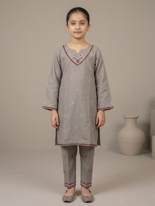 Grey Bin Shaukat Pima Lawn Embroidered Stitched 2-Piece Suit
