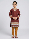 Maroon Bin Shaukat Pima Lawn Embroidered Stitched 2-Piece Suit