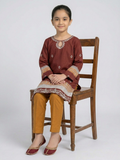 Maroon Bin Shaukat Pima Lawn Embroidered Stitched 2-Piece Suit