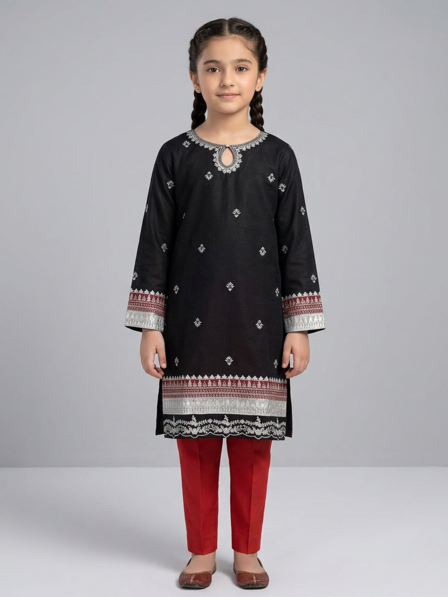 Black Bin Shaukat Pima Lawn Embroidered Stitched 2-Piece Suit