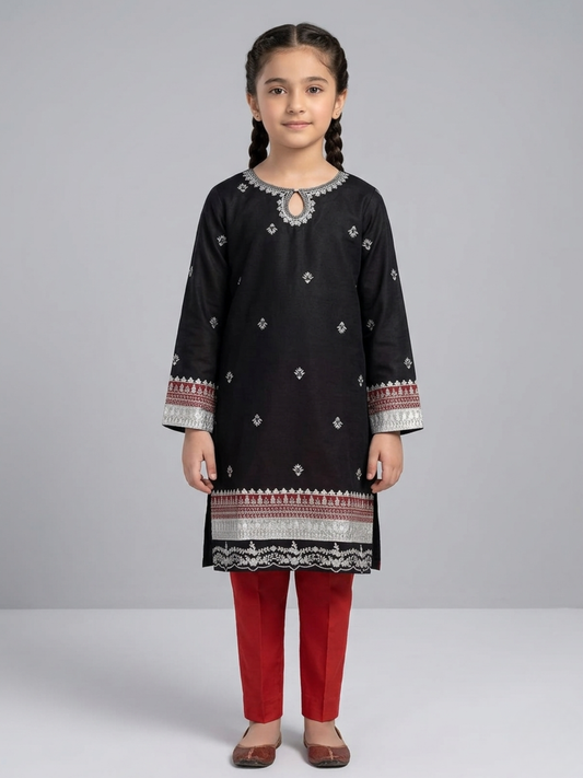 Black Bin Shaukat Pima Lawn Embroidered Stitched 2-Piece Suit