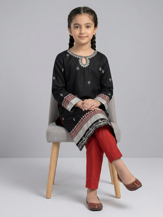 Black Bin Shaukat Pima Lawn Embroidered Stitched 2-Piece Suit