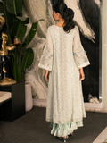 Mint green Manahil Arts Viscose Chiffon Embellished Stitched 4-Piece Suit-K-264-Mint