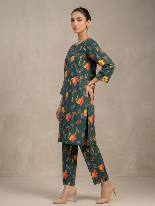 Green Bin Shaukat Lawn Printed Unstitched 2-Piece Suit