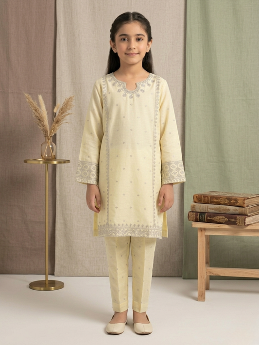 Yellow Bin Shaukat Pima Lawn Embroidered Stitched 2-Piece Suit