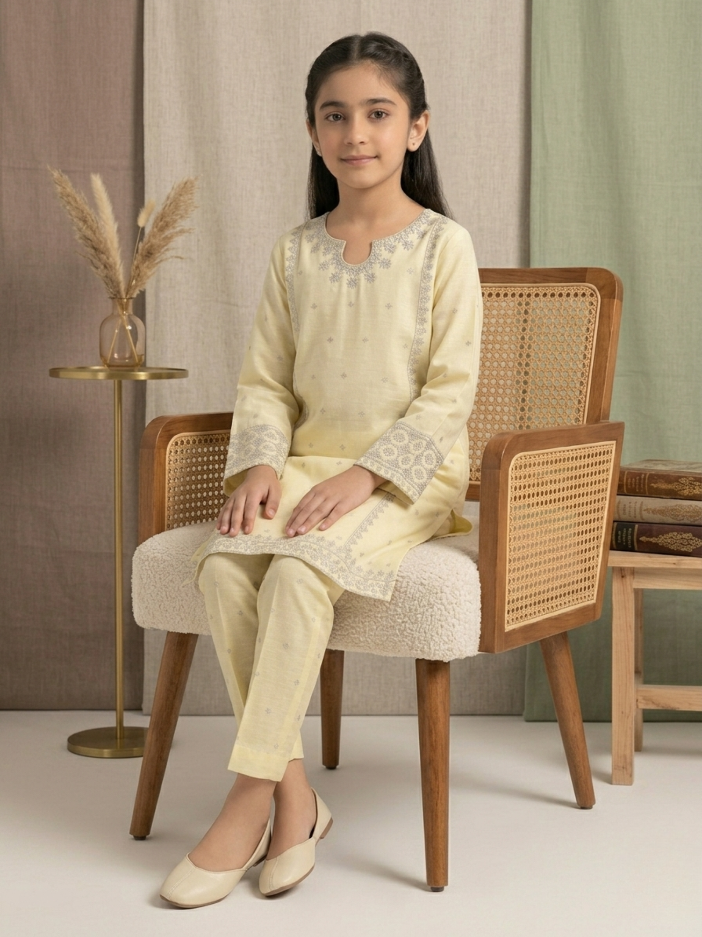 Yellow Bin Shaukat Pima Lawn Embroidered Stitched 2-Piece Suit