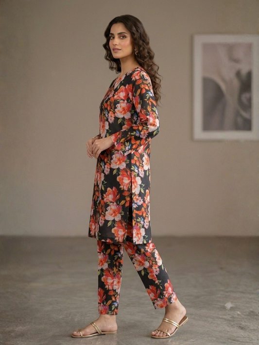 Black Bin Shaukat Lawn Printed Unstitched 2-Piece Suit