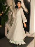 Mint green Manahil Arts Viscose Chiffon Embellished Stitched 4-Piece Suit-K-264-Mint