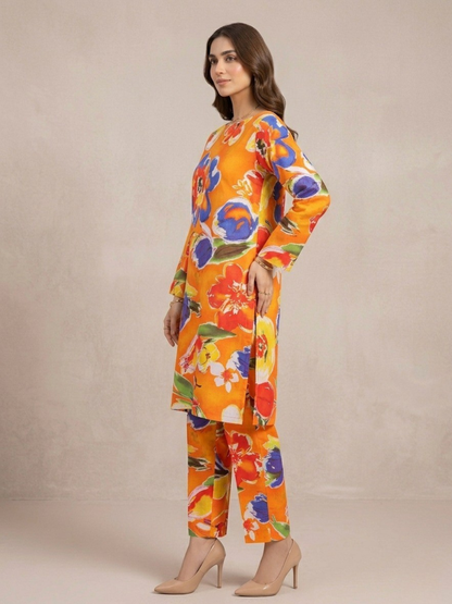 Orange Bin Shaukat Lawn Printed Unstitched 2-Piece Suit