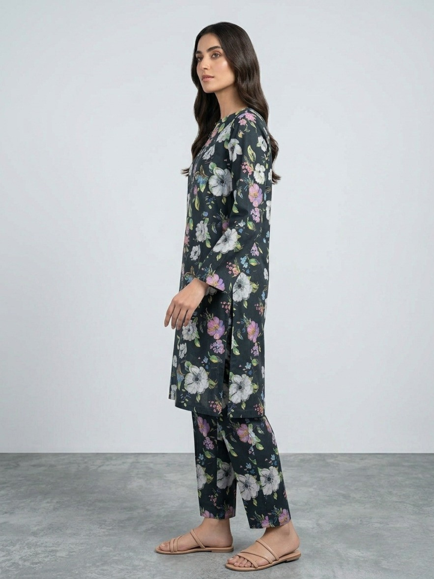 Black Bin Shaukat Lawn Printed Unstitched 2-Piece Suit