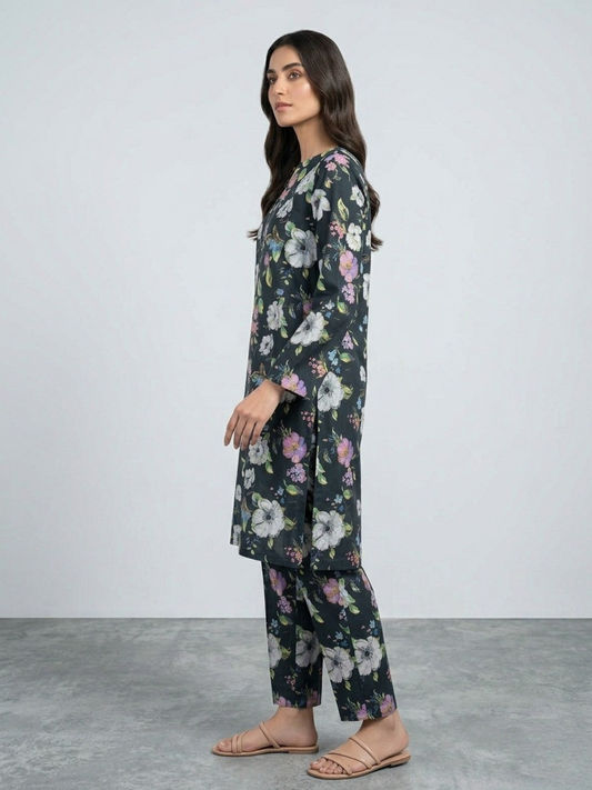 Black Bin Shaukat Lawn Printed Unstitched 2-Piece Suit