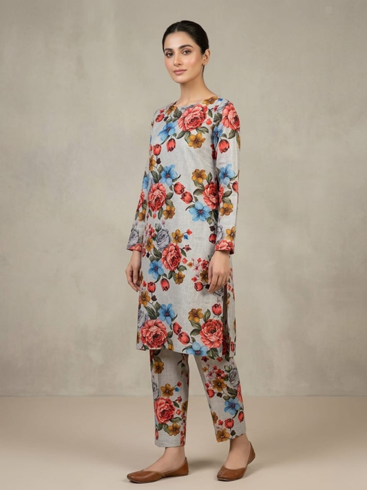 Multi Bin Shaukat Lawn Printed Unstitched 2-Piece Suit