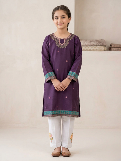 Purple Bin Shaukat Pima Lawn Embroidered Stitched 2-Piece Suit