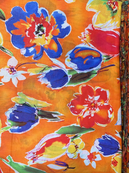Orange Bin Shaukat Lawn Printed Unstitched 2-Piece Suit