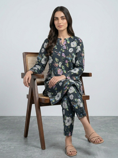 Black Bin Shaukat Lawn Printed Unstitched 2-Piece Suit