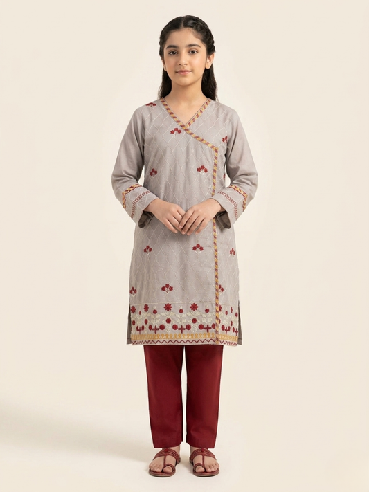 Grey Bin Shaukat Pima Lawn Embroidered Stitched 2-Piece Suit