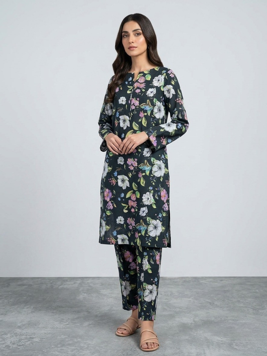 Black Bin Shaukat Lawn Printed Unstitched 2-Piece Suit