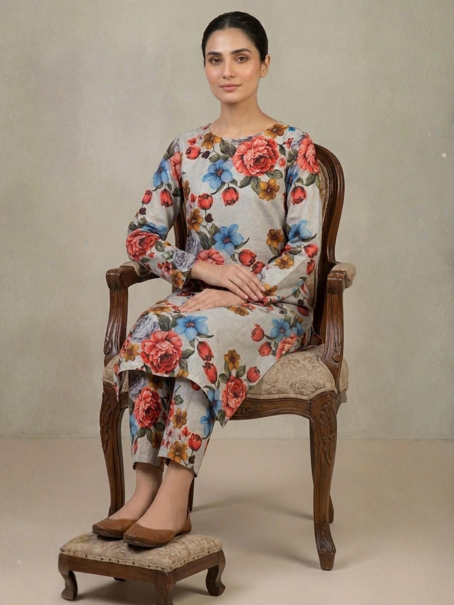 Multi Bin Shaukat Lawn Printed Unstitched 2-Piece Suit